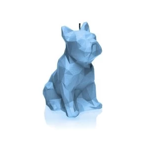Image of Light Blue Low Poly Bulldog Candle