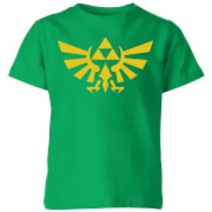 Image of Nintendo The Legend Of Zelda Hyrule Kid's T-Shirt - Kelly Green - 7-8 Years