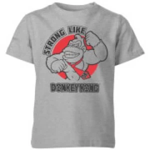 Image of Nintendo Donkey Kong Strong Like Donkey Kong Kid's T-Shirt - Grey - 9-10 Years