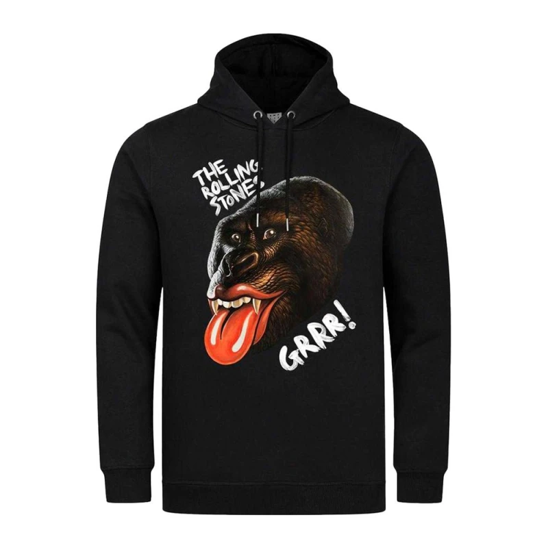 Image of Amplified Mens Grrr The Rolling Stones Hoodie in Black Size: XS Black Male XS