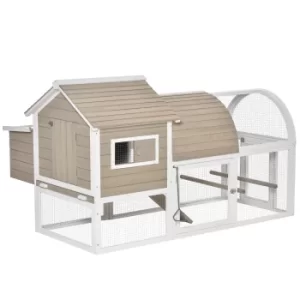 Image of PawHut Wooden Chicken Coop Outdoor Hen House Poultry Cage with Removable Tray Nesting Box Backyard, 167.5 x 109 x 100cm, Grey