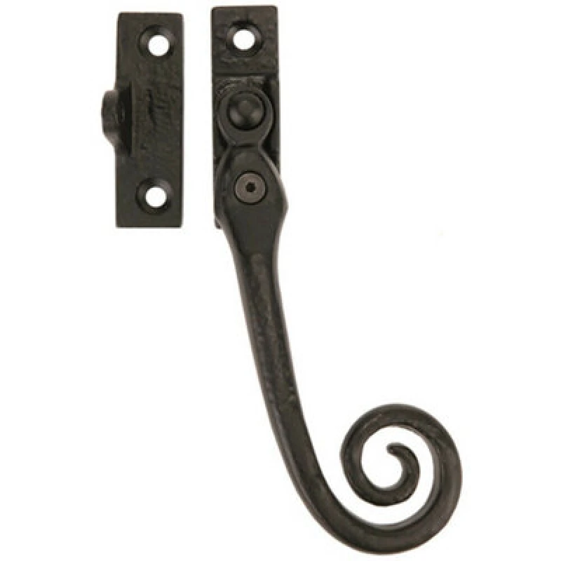 Image of Loops Right Handed Curly Tail Espagnolette Window Fastener Black Antique 57 x 17mm Black unisex