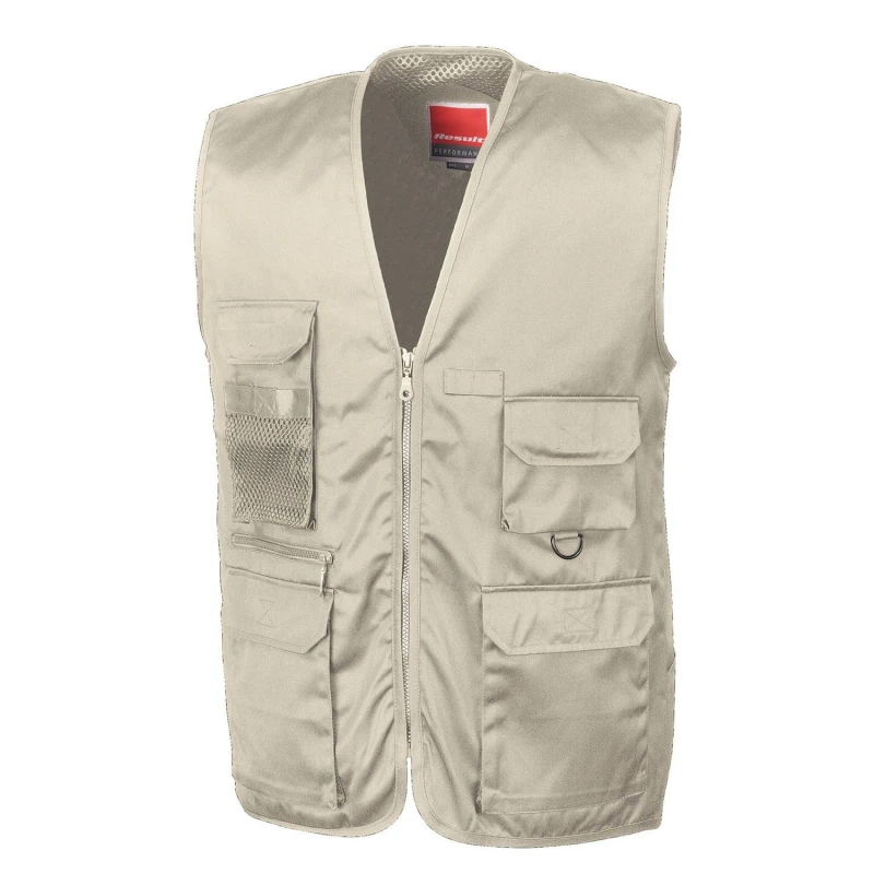 Image of Result Result Men Adventure Safari Waistcoat in Camel Size: Small Camel S Male 5063527160218