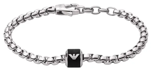 Image of Emporio Armani EGS2911040 Mens Stainless Steel Black Bead Jewellery