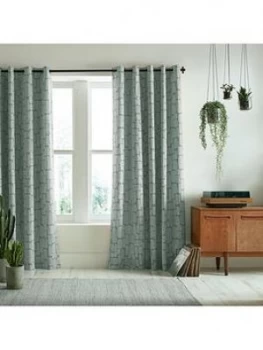 Image of Missprint Little Trees Seagrass Eyelet Curtains