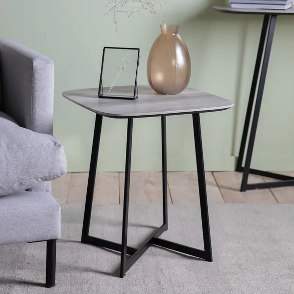 Image of Milford Side Table, Oak Effect Grey