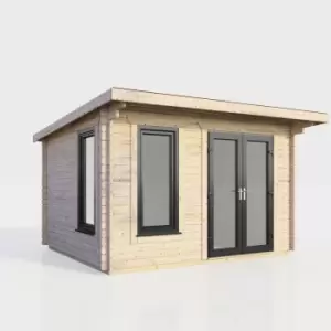 Image of Power 12x8 Pent Log Cabin - Right Hand Door