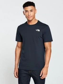 Image of The North Face Short Sleeve Red Box T Shirt Navy Size M Men
