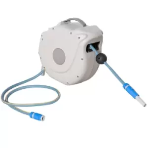 Image of Outsunny Wall Mounted Retractable Hose Reel w/ Auto Rewind, Slow Return System and 180 Swivel (20m plus 1.5m)