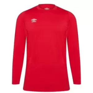 Image of Umbro Long Sleeve Crew Base Layer Top Mens - Red