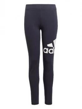 Image of Adidas Girls Junior Branded Tight - Grey/White