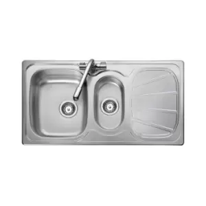 Image of Aga Rangemaster Baltimore 950x508mm 1.5 Bowl 1-Tap Sink - Chrome
