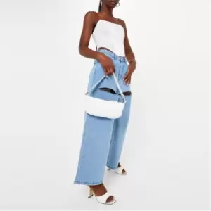 Image of Missguided Plus Size Wide Leg Ripped Jeans - Blue