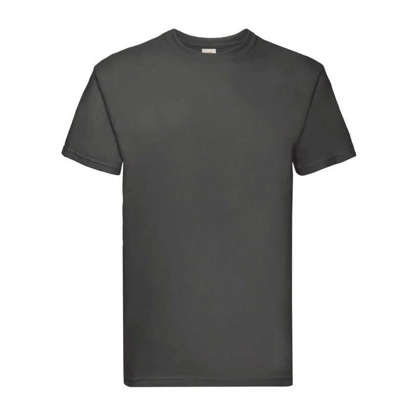 Image of Fruit Of The Loom Fruit of the Loom Men Super Premium Plain T-Shirt in Mid Grey Size: Small Mid Grey S Male 5063425997350