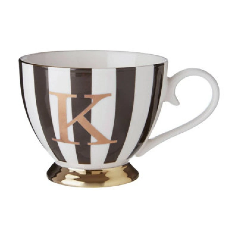 Image of Premier Housewares Mimo Duchess K Letter Monogram Mug Black unisex