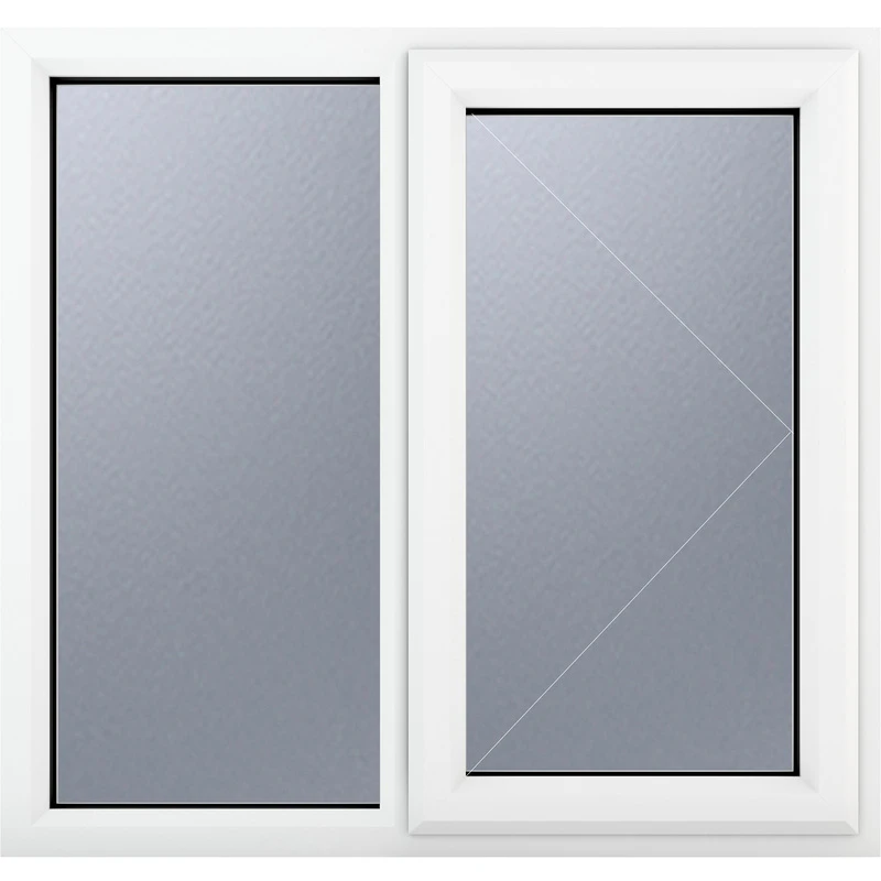 Image of Crystal Triple Glazed Window White Rh 905 X 965Mm Obscure 25WHOTG905965