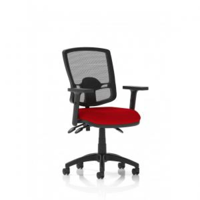 Image of Eclipse Eclipse Plus III Lever Task Operator Chair Deluxe Mesh Back With Bespoke Colour Seat In Bergamot Cherry With Height Adjustable Arms KCUP1669