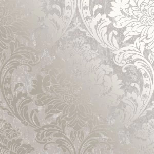 Image of Graham & Brown Superfresco Milan Damask Wallpaper - Taupe