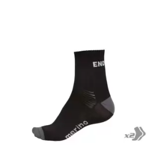 Image of Endura BaaBaa Merino Socks 2 Pack - Black
