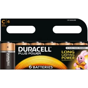 Image of Duracell Plus Power C Size Batteries Pack of 6