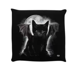 Image of Spiral Bat Cat Filled Cushion (One Size) (Black)