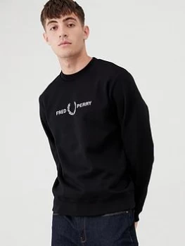 Image of Fred Perry Graphic Sweatshirt - Black, Size L, Men