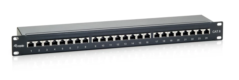 Image of Equip 24-Port Cat.6 Shielded Patch Panel. Black