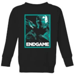 Image of Avengers Endgame War Machine Poster Kids Sweatshirt - Black - 3-4 Years