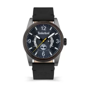 Image of Timberland Ferndale Black Leather Strap Watch Blue Dial