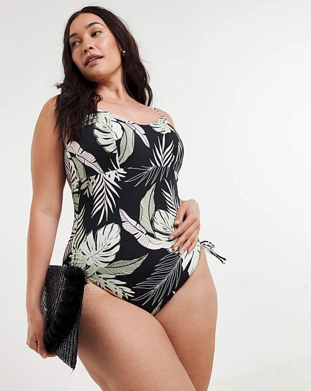 Image of Elomi Elomi Tropical Retreat Swimsuit Black Female 38F/FF EB30902