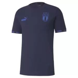 Image of Puma Italy Football T Shirt Mens - Blue