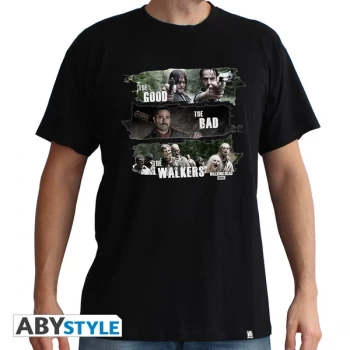 Image of The Walking Dead - Good,Bad,Walkers Mens Small T-Shirt - Black