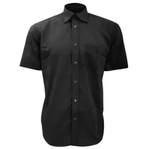 Image of Kustom Kit Mens Short Sleeve Business Shirt (15.5inch) (Black)