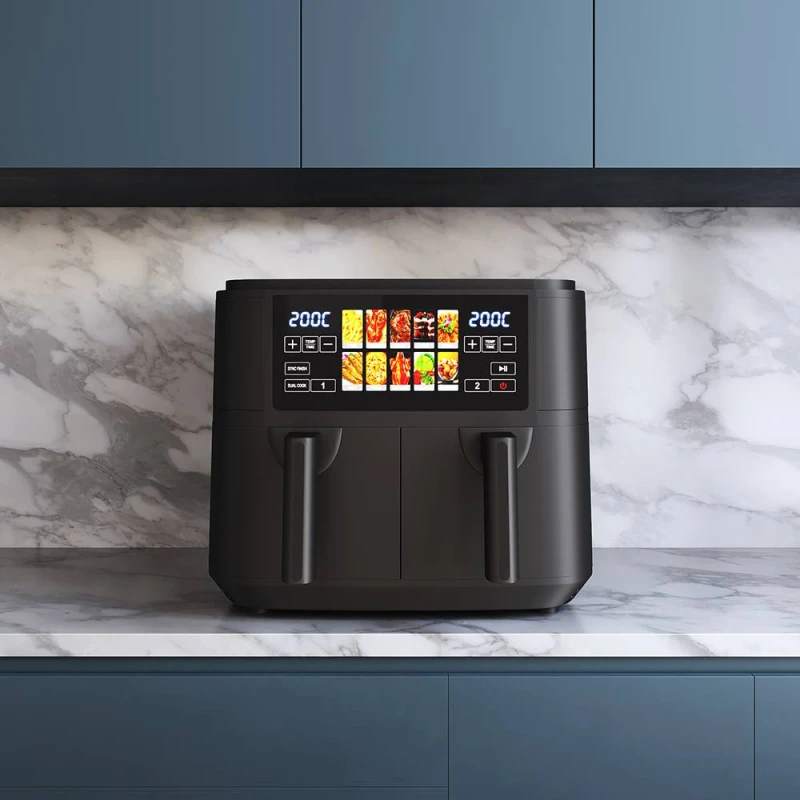 Image of Home Detail Ometa Lumi 10L Dual Air Fryer, Black Unisex