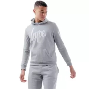 Image of Hype Script Over The Head Hoodie - Grey