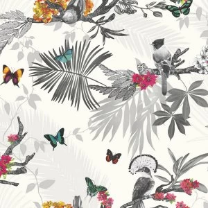 Image of Arthouse Mystical Forest Wallpaper - White