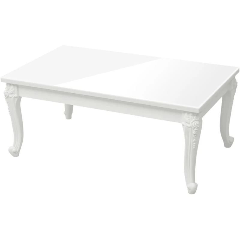 Image of Vidaxl Coffee Table High Gloss White 100X50X42cm Engineered Wood, White 358560