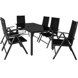Image of 6 Seat Garden Dining Set Bern Anthracite Aluminium