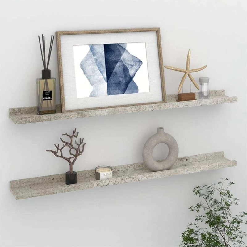Image of VIDAXL Wall Shelves 2 pcs Concrete Grey 80x9x3cm Vidaxl 8720286418024