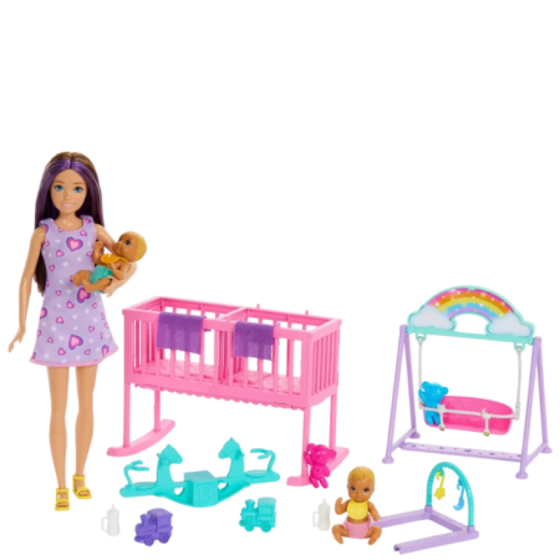 Image of Barbie Skipper Babysitter Doll with Twin Nursery Playset