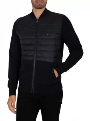 Image of Mix Media Baseball Zip Through Jacket