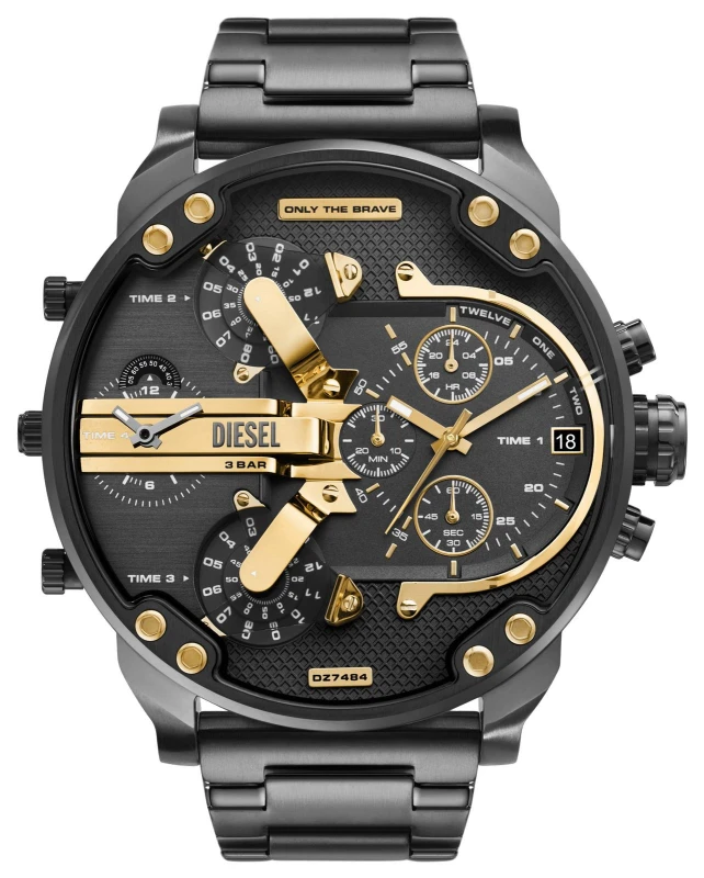 Image of Diesel DZ7484 MR. DADDY Multifunction (57mm) Black & Gold Watch