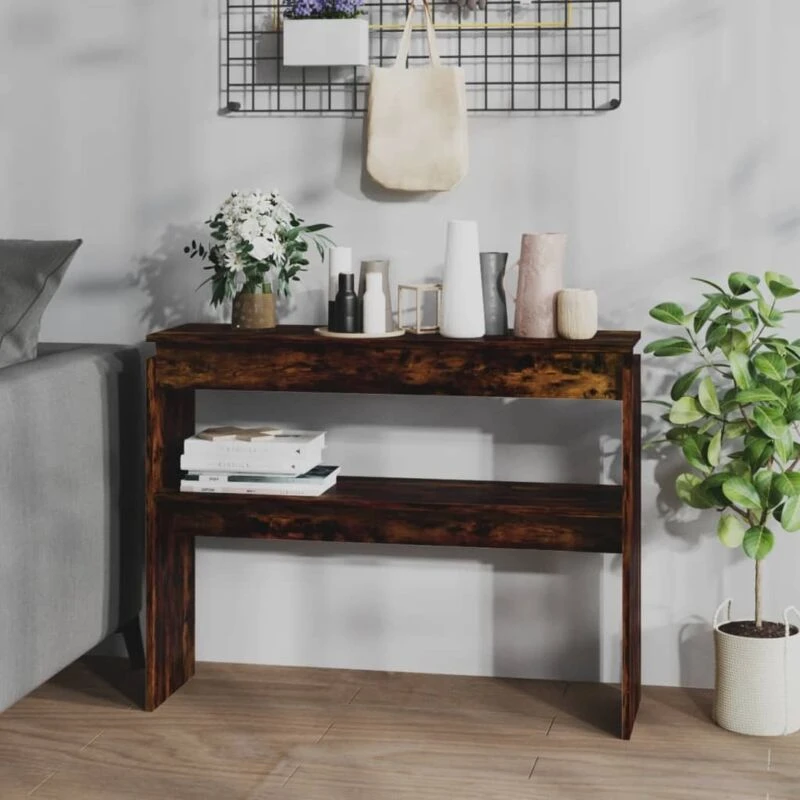 Image of VIDAXL Console Table Smoked Oak 102x30x80cm Engineered Wood Vidaxl 8720286932810