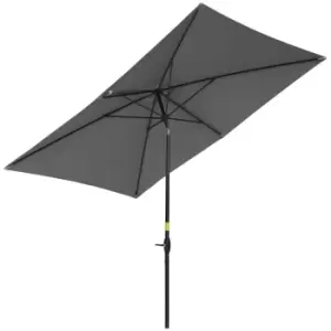 Image of Outsunny 2 X 3M Garden Parasol Rectangular Market Umbrella - Dark Grey