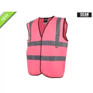 Image of Scan SCAHVWLP Hi-Vis Waistcoat Pink L (44in)