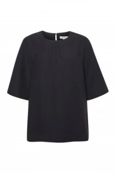 Image of Great Plains Deana Crepe Pin Tuck Blouse Black