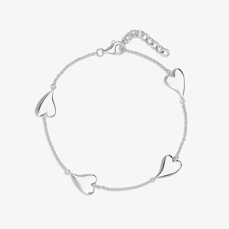 Image of Simply Silver Sterling Silver 925 Silver Tapered Heart Station B Jewellery Sets One Size Silver 72781411000