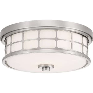 Image of 2 Light Flush Mount - Brushed Nickel Finish, E27