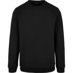 Image of Build Your Brand Mens Basic Crew Neck Sweatshirt (5XL) (Black)