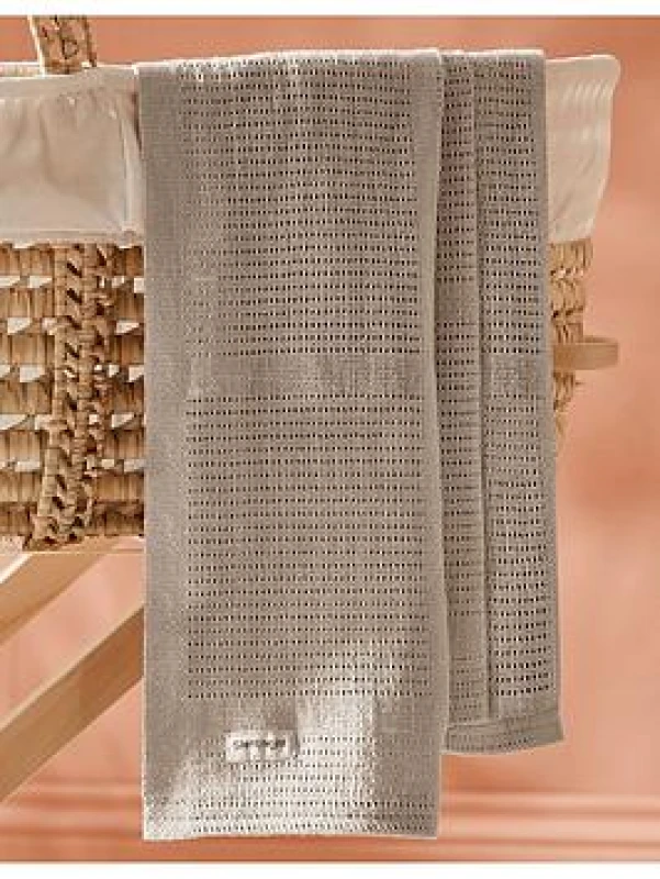 Image of Silentnight Silentnight Safe Nights 2 Pack 100% Cotton Cellular Blanket 75cm x 95cm - Grey Grey WH1SX Unisex